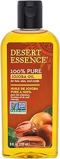 Desert Essence 100% Pure Jojoba Oil – 8 Fl Oz Moisturizer for Hair, Skin & Scalp | Makeup Remover & Aftershave Hydrator, Non-GMO, Vegan, Cold-Pressed, Anti-Flakiness & Non-Clogging Beauty Elixir