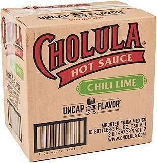 Cholula Hot Sauce, Chili Lime, Kosher, 5 Fluid Ounce (Pack of 6)