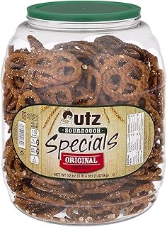 Utz Sourdough Specials Pretzels – Classic Sourdough Pretzel Knot Twist, Perfectly Salted Crunchy Sourdough Pretzel with Zero Cholesterol per Serving, 52 oz. Barrel