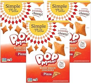 Simple Mills Pop Mmms Pizza Baked Snack Crackers, Gluten Free, 4 Ounce (Pack of 3)