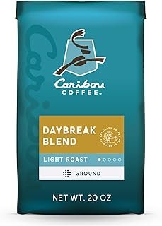Caribou Coffee Light Roast Ground Coffee - Daybreak Morning Blend 20 Ounce Bag - Packaging May Vary