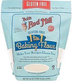 Bob's Red Mill Gluten Free 1 to 1 Baking Flour, 44oz (Pack of 1) - Non GMO, Vegan, Kosher