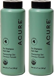 Acure Dry Shampoo - Mini Powder Dry Shampoo for Women with Brunette & Dark Hair, Care to Refresh Treated Color Tinted Hair with Rosemary & Cocoa, Non Aerosol, 100% Vegan - 1.7 oz Travel Size (2 Pack)