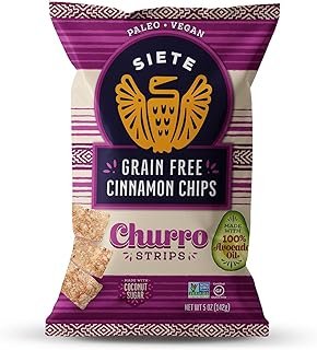 Siete Grain Free Churro Strips | Gluten Free Chips | Vegan Snacks | Non GMO | 5 Ounce (Pack of 12)