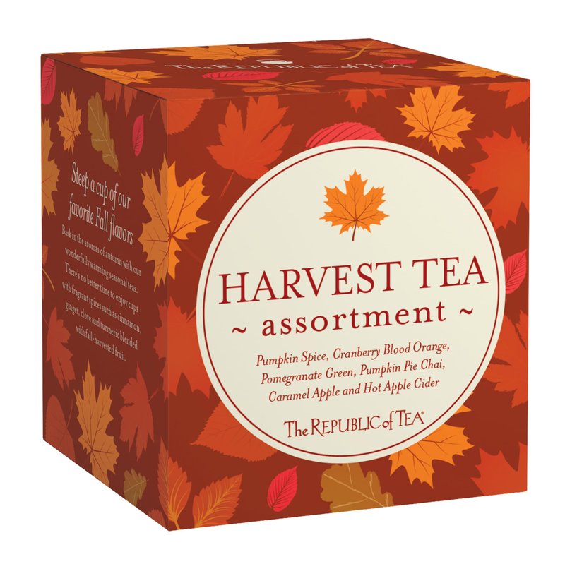 The Republic of Tea Fall Harvest Tea Assortment Cube, 24 Tea Bags