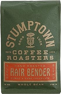 STUMPTOWN COFFEE ROASTERS Medium Roast Whole Bean Coffee - Hair Bender 12 Ounce Bag with Flavor Notes of Citrus and Dark Chocolate