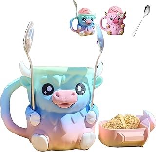 Highland Cow Ice Pint Holder-Container Leak Proof Popsicle,16 OZ Ice Cream Cups,Ice Pint Holder Compatible with Ben & Jerry’s Ice Cream,Gift for Cream Lovers (Rainbow)