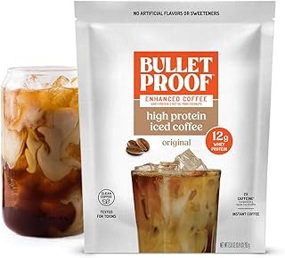 Bulletproof Original High Protein Iced Instant Coffee, 14 Servings, Whey Protein, No Artificial Flavors & Sweeteners, 170mg Caffeine Per Serving, Creamy Coffee Forward