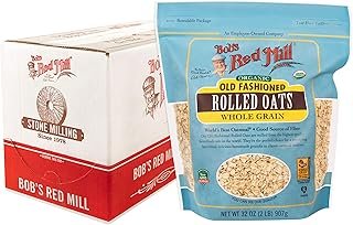 Bob's Red Mill Organic Old Fashioned Rolled Oats, 32oz (Pack of 4) - Non GMO, Whole Grain, Vegan, Kosher