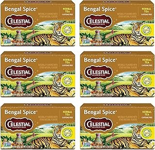 Celestial Seasonings Bengal Spice Herbal Tea, Caffeine Free, 20 Tea Bags Box (Pack of 6)