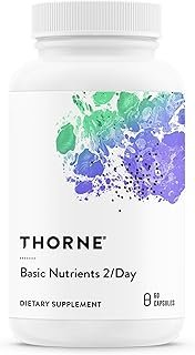 THORNE Basic Nutrients 2/Day - Comprehensive Daily Multivitamin with Optimal Bioavailability - Vitamin & Mineral Formula - Gluten, Dairy & Soy-Free - 60 Capsules - 30 Servings