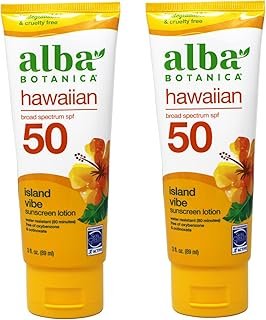 Alba Botanica Hawaiian Island Vibe Sunscreen SPF 50, 3 fl oz (Pack of 2)