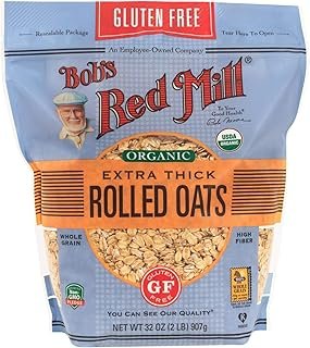 Bob's Red Mill Gluten Free Organic Extra Thick Rolled Oats, 32oz (Pack of 1) - Non GMO, Whole Grain, Vegan, Kosher
