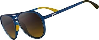goodr Frequent Skymall Shoppers Polarized Aviator Sunglasses for Men & Women, Large Sized (Mach G), Navy Frame with Amber Gradient Lens, Dark to Light Tint, UV400 Protection, No Slip, No Bounce