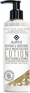 Alaffia Repair & Restore Daily Moisturizing Hair Lotion, For Dry, Damaged or Dehydrated Hair, Natural, Wavy and Curly, Ethically Traded, Non-GMO, 8 oz