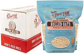 Bob's Red Mill Organic Quick Cooking Rolled Oats, 32oz (Pack of 4) - Non GMO, Whole Grain, Vegan, Kosher
