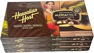 Dark Chocolate Covered Macadamia Nuts by Hawaiian Host (3 Boxes)