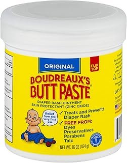 Boudreaux's Butt Paste Original Diaper Rash Cream, Ointment for Baby, 16 oz. (Pack of 1)