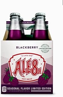 Ale 8 One Blackberry, Glass Bottles, 12 ounces, Pack of 4, 100% Kentucky Soft Drink