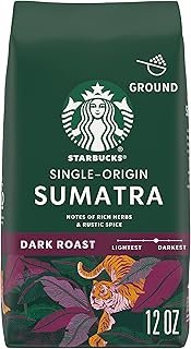 Starbucks Ground Coffee, Dark Roast Coffee, Sumatra, 100% Arabica, 1 bag (12 oz)