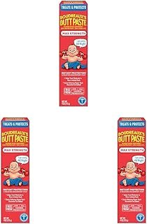 Boudreaux's Butt Paste Maximum Strength Diaper Rash Cream, Ointment for Baby, 4 oz Tube (Pack of 3)