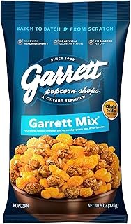 Garrett Popcorn Garrett Mix, 6.0oz, 1 Bag,​ Cheese and Caramel Gourmet Popcorn, Gluten Free, Sweet and Salty Snack, Popped Popcorn Bags