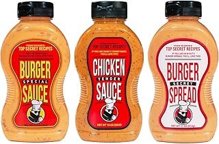 Todd Wilbur's Top Secret Recipes Variety Pack - Burger Special Sauce (Like Big Mac Sauce), Burger Secret Spread (Like In-N-Out Spread), Chicken Tender Sauce (Like Zaxby's Sauce) - (Pack of 3)