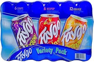 Faygo Variety Soda, Grape Red Pop Orange, 12 Ounce (24 Cans)