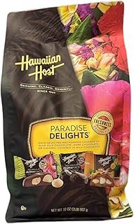 Hawaiian Host Paradise Collection - Paradise Delights Assorted Chocolate Macadamia Nuts - 47 Oz Bag
