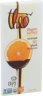 THEO Chocolate Dark Chocolate Bar With Orange (12/3oz)