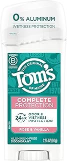 Tom's of Maine Complete Protection Aluminum-Free Natural Deodorant for Women, Rose & Vanilla, 2.25 oz
