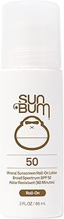 Sun Bum Mineral SPF 50 Roll-On Sunscreen Body Lotion - Broad Spectrum Moisturizing Sunscreen with Vitamin E - Hawaii 104 Act Compliant (Made without Octinoxate & Oxybenzone) - Travel Size 3 oz