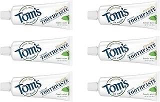 Tom's of Maine Travel Size Anticavity Fresh Mint Toothpaste, 3 oz. 6-Pack (Packaging May Vary)