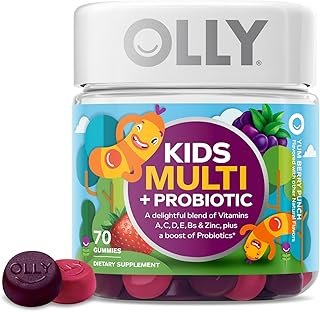 OLLY Kids Multi Vitamin Plus Probiotic Gummies Berry Flavor 70 Count (Pack of 2)