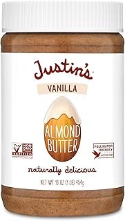 Justin's Vanilla Almond Butter, No Stir, Gluten-free, Responsibly Sourced, 16oz Jar