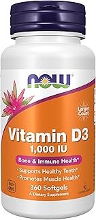 NOW Foods Supplements, Vitamin D-3 1,000 IU, High Potency, Structural Support*, 360 Softgels