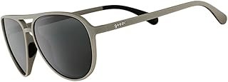 goodr Clubhouse Closeout Polarized Aviator Sunglasses for Men & Women, Large Sized (Mach G), Gray Solid Frame with Black Reflective Lens, UV400 Protection, No Slip, No Bounce