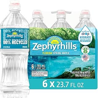 Zephyrhills Florida Spring Bottled Water, 6 Pack - Still Drinking Water with Naturally Occurring Minerals for Taste - 23.7 Fl oz Sports Bottle with Flip Cap
