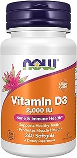 NOW Foods Supplements, Vitamin D-3 2,000 IU, High Potency, Structural Support*, 240 Softgels