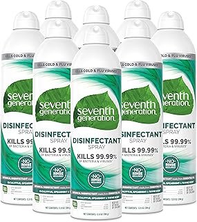 Seventh Generation Disinfecting Spray Cleaner Eucalyptus and Thyme Disinfectant 13.9 oz, Pack of 8