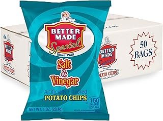 Better Made Special Potato Chips (Salt & Vinegar) - 50 Pack - 50 x 1 oz. Bags - Crunchy, Individual Snacks Made from Fresh Potatoes - Family Owned and Operated