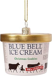 Blue Bell Ice Cream Carton Glass Ornament (Christmas Cookie)