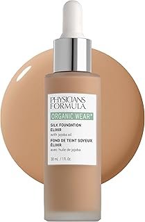 Physicians Formula Organic Wear All Natural Liquid Foundation Elixir Light-to-Medium, Full Coverage | Dermatologist Tested, Clinicially Tested