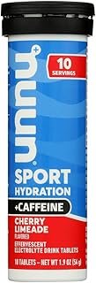 Nuun Sport + Caffeine: Electrolyte Drink Tablets, Cherry Limeade, 1 Tube (10 Servings)