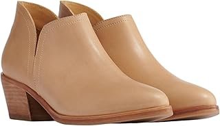 Nisolo Mia Ankle Bootie - Quality Leather, Versatile V-cut Design, Cushioned 5-Layer Memory Foam Insoles, Dress Up or Down, Ankle Height Women's Boots, Almond (True to Size)