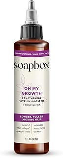 Soapbox Oh My Growth, Lengthening Vitamin Booster Treatment for All Hair Types with Biotin, Vegan Collagen & Vitamins A & C, Paraben & Cruelty Free, For Thicker, Fuller Hair for Men & Women (5 oz)