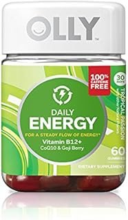 OLLY Daily Energy Gummy Supplement; Caffeine Free; Tropical Passion; 60 Count (30 Day Supply)