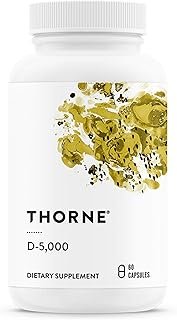 THORNE Vitamin D-5000 - Vitamin D3 Supplement - Support Healthy Bones, Teeth, Muscles, Cardiovascular, and Immune Function* - NSF Certified for Sport - Dairy-Free, Soy-Free - 60 Capsules