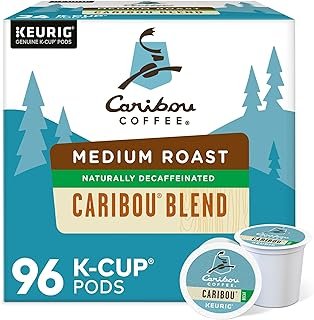 Caribou Coffee Caribou Blend Decaf Keurig Single-Serve K-Cup Pods, Medium Roast Coffee, 96 Count (Pack of 4)