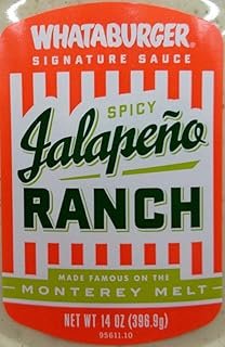 Whataburger Signature Sauce 14oz-16oz Squeeze Bottle (Pack of 4) Select Flavor Below (Spicy Jalapeno Ranch - 14oz)